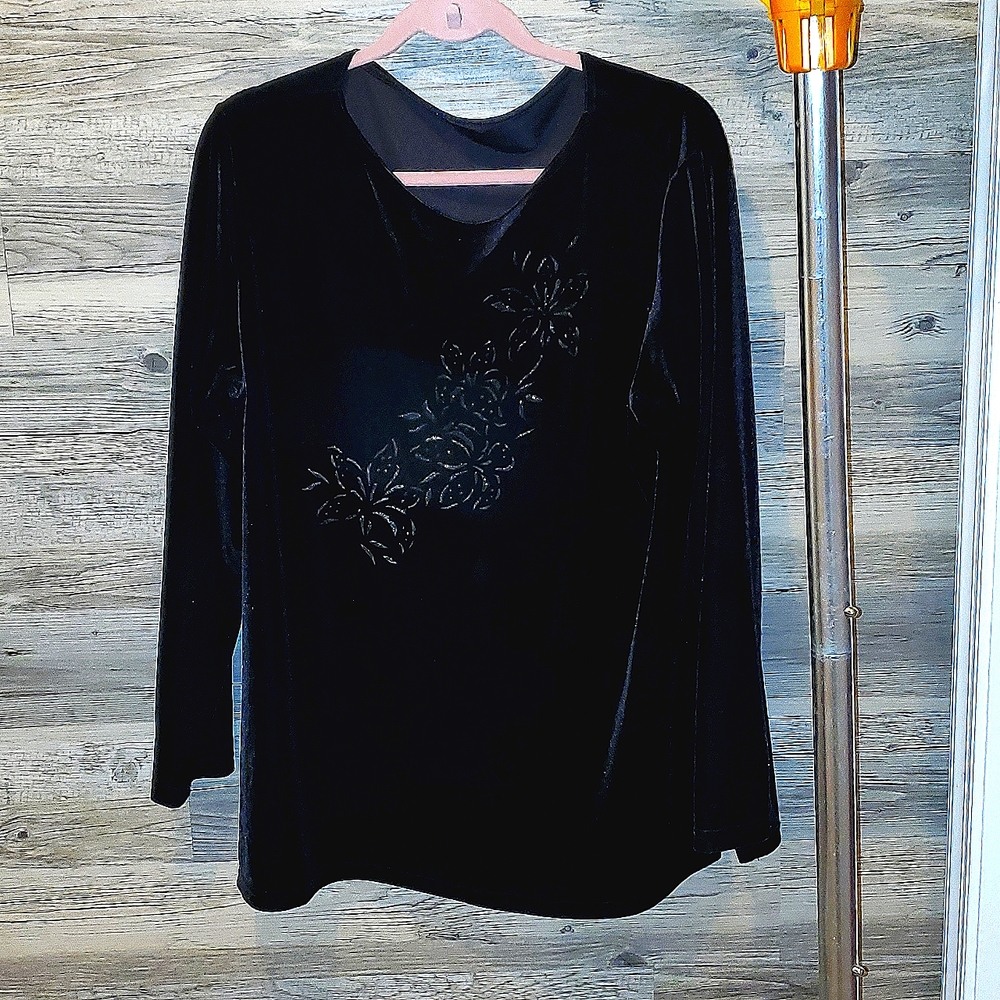 Large velour shirt.